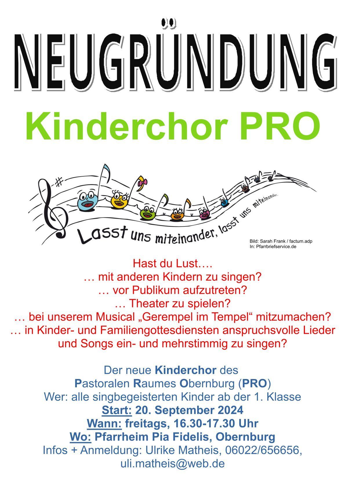 Flyer Plakat Kinderchor PRO Amtsblätter